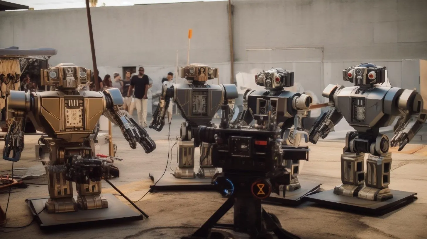 Robots on film set